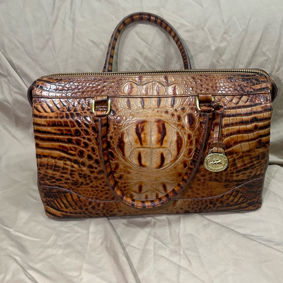 Brahmin Other - Brahmin Tan Crocodile Embossed Briefcase
